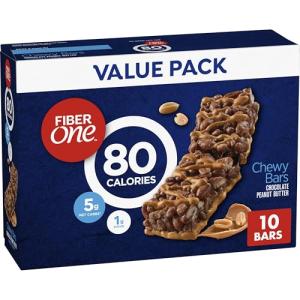 Fiber One Chocolate Peanut Butter Snack Bars, 10 Count