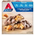 Atkins Caramel Chocolate Nut Roll Protein Bars, 5 Count