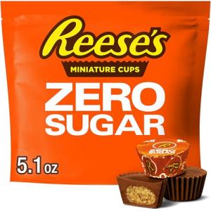 REESE'S Zero Sugar Chocolate Peanut Butter Cups, 5.1 oz