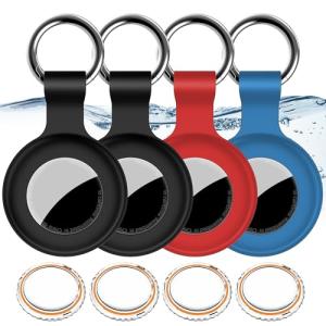 Set of 4 Waterproof Airtag Holders with Keychains