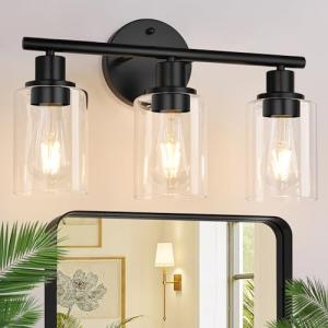 ZASTION Black 3-Light Modern Bathroom Wall Light