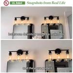 ZASTION Black 3-Light Modern Bathroom Wall Light