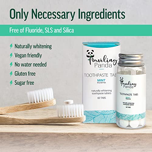 Traveling Panda Chewable Toothpaste Tablets - Mint 60 Count