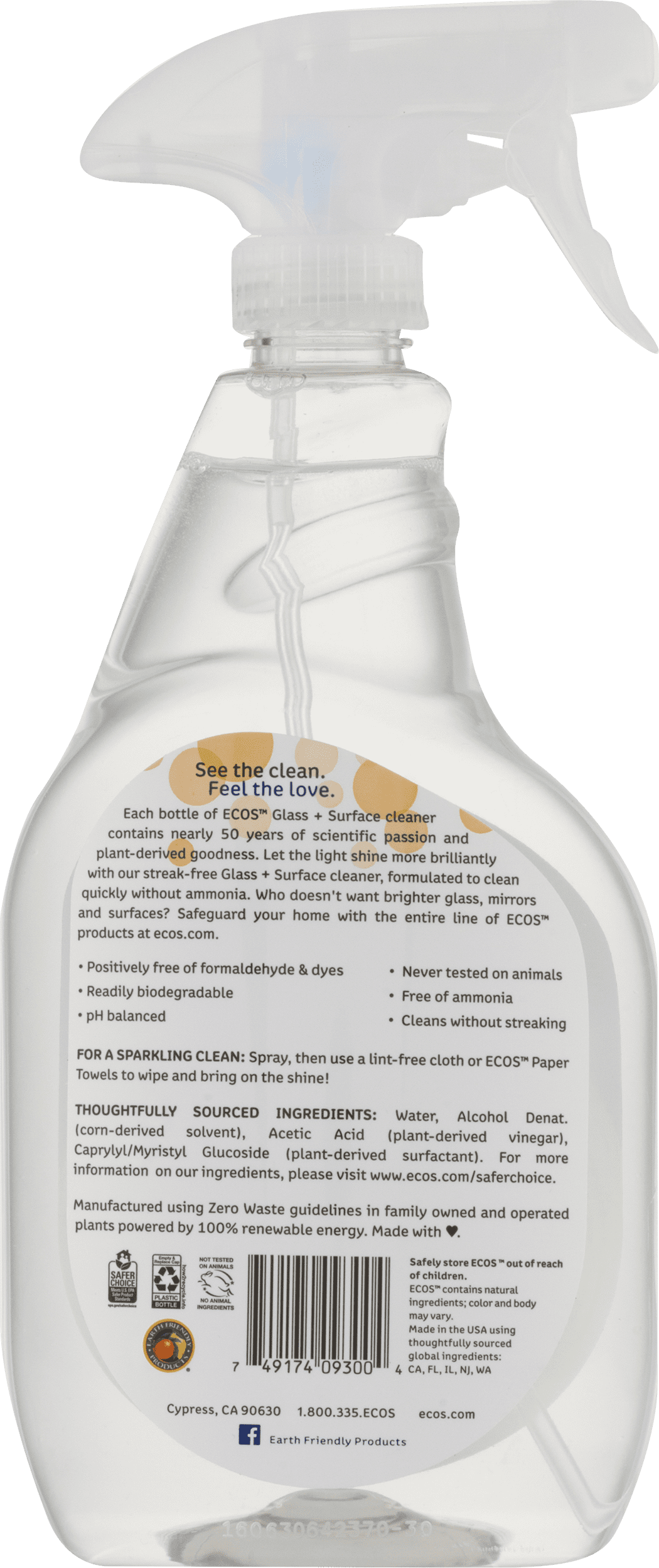ECOS Streak Free Glass + Surface Cleaner