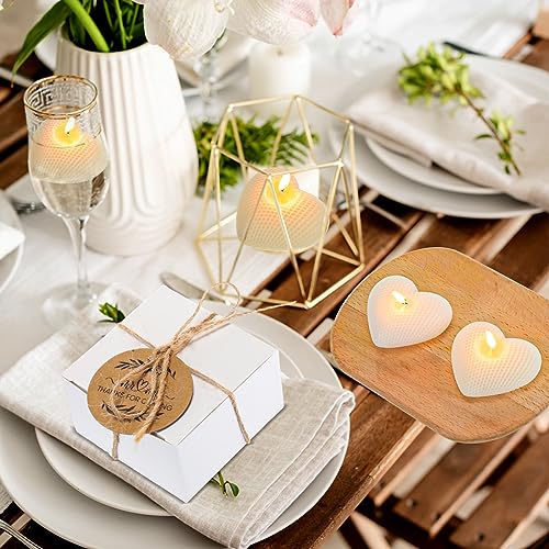 30 Wedding Favor Candle Sets with Heart Boxes