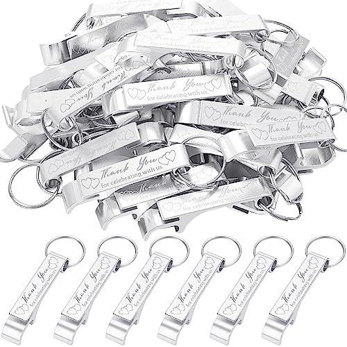 100 Pcs Engraved Bottle Opener Keychains for Favors