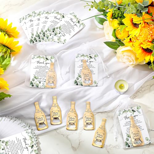 25 Wedding Favors Bottle Openers with Cards and Bags