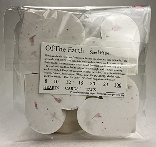 Earth Heart Shape Seed and Petals Paper, Pink