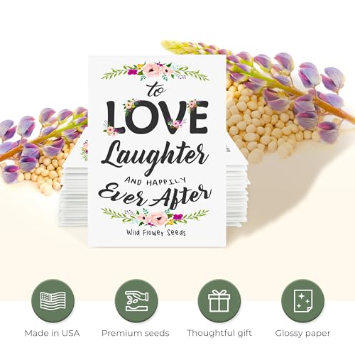 White Love & Laughter Seed Packet Party Favors