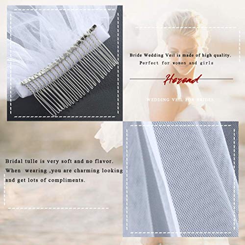 White 1 Tier Short Bridal Tulle Veil comb