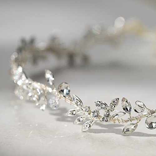 SWEETV Rhinestone Bridal Headband for Wedding Hair Accessories