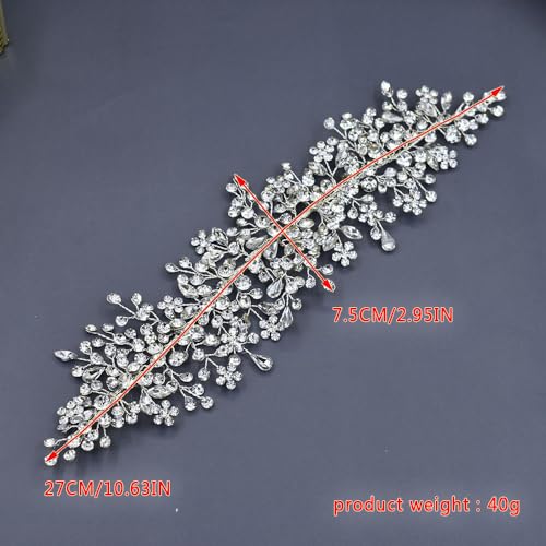 Bride Rhinestone Headband Wedding Hair Accessories (Silver)