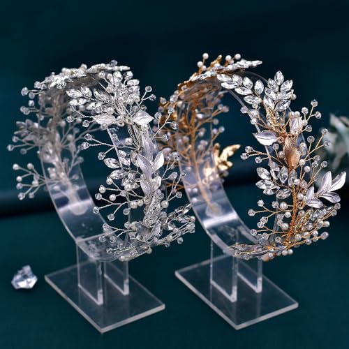 Rhinestone Leaf Crystal Bridal Headband Wedding Hair Accessories