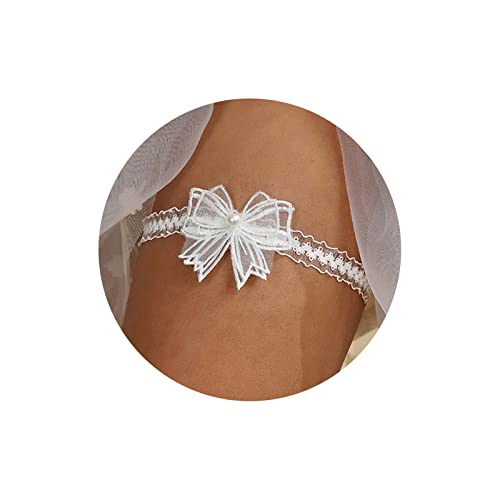 White Lace Butterfly Wedding Garter - Handmade Vintage Style