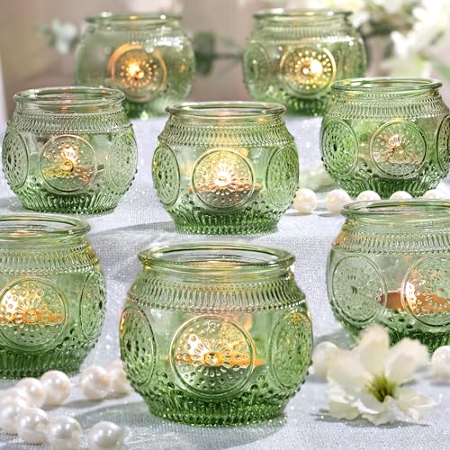 Green Vintage Candle Holders for Wedding Table Centerpieces