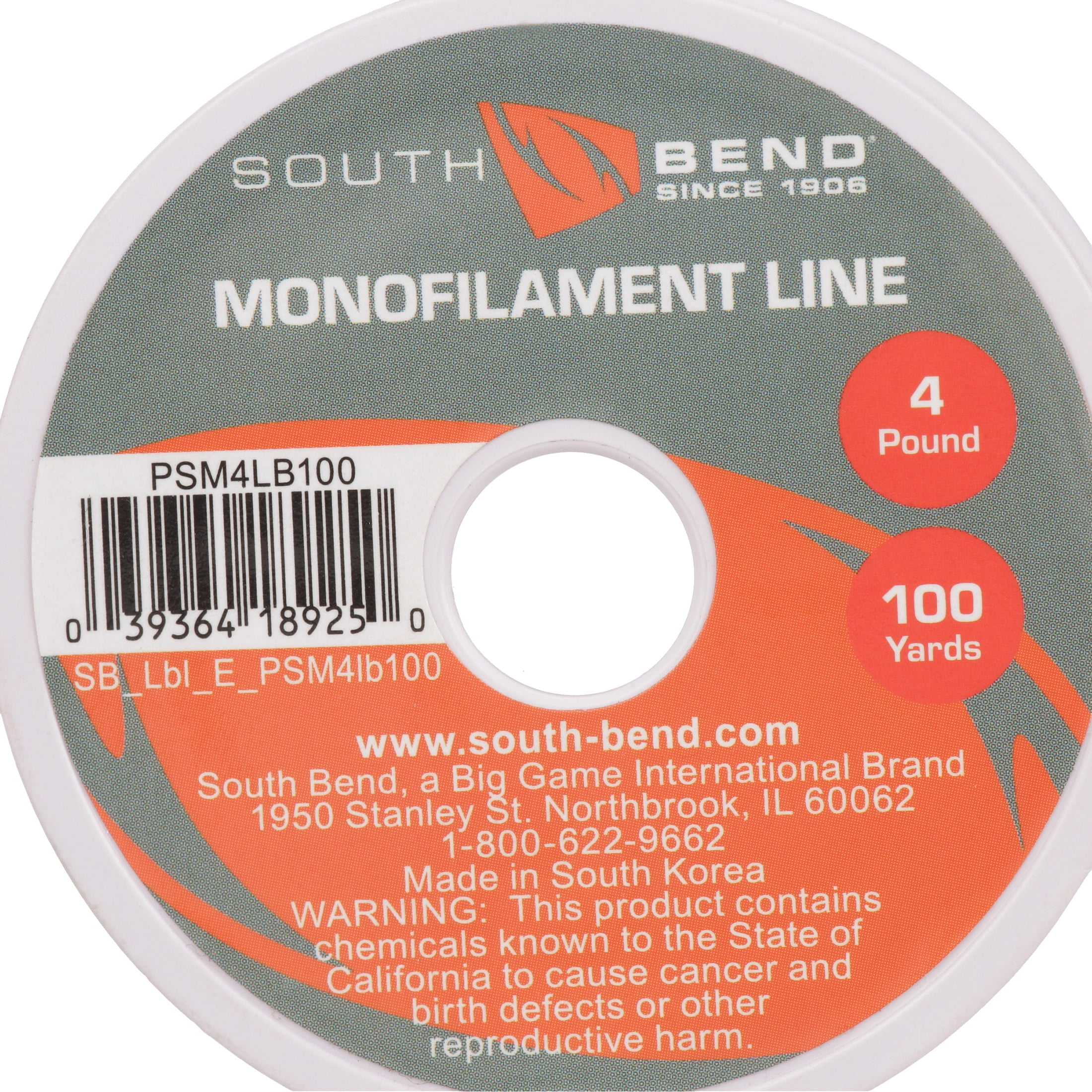 South Bend Pony Spool Mono Fishing Line - 4 lb, 100 yd