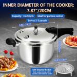 Stainless Steel Pressure Cooker 4.22qt for Rice