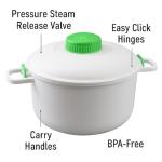 Microwave Pressure Cooker – 2.8L BPA-Free Rice & Veggie Cooker