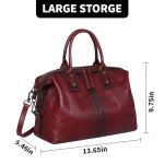 Iswee Luxe Leather Satchel Tote Bag - Wine