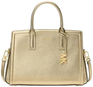 Michael Kors Laila Medium Satchel in Pale Gold