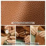 Trendy Leather Bucket Bag for Women - Brown