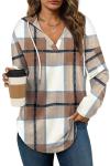 Trendy Brown Plaid Oversized Sweatshirt for Women