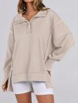 ANRABESS Women's Oversized Casual Button-Up Sweatshirt