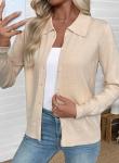 Chic Lightweight Oatmeal Wool Blend Cardigan