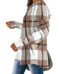 Trendy Brown Plaid Oversized Sweatshirt for Women