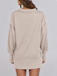 ANRABESS Women's Oversized Casual Button-Up Sweatshirt