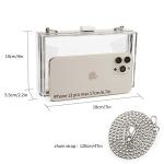 Clear Acrylic Clutch Purse With Silver Chain Strap