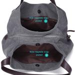 DOURR Women's Brown Multi-pocket Canvas Tote Bag