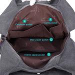 DOURR Women's Brown Multi-pocket Canvas Tote Bag