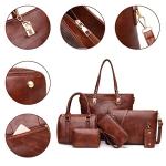 Stylish Brown Handbag Set with Wallets – 6 Pieces