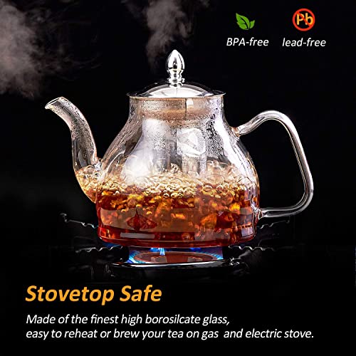 Glass Teapot Kettle with Removable Infuser 40oz