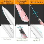 Pink 9-Piece Chef Knife Set with Block