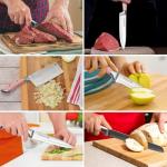 Pink 9-Piece Chef Knife Set with Block