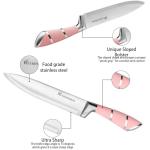 Pink 9-Piece Chef Knife Set with Block