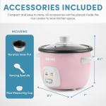Aroma 4-Cup Rice & Grain Cooker, Pink