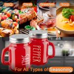 Modern Red Glass Salt and Pepper Shakers Set