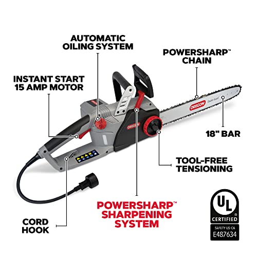 Oregon CS1500 18" 15 Amp Self-Sharpening Chainsaw