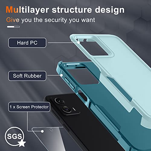 Mint Green Dual Layer Rugged Phone Case for Motorola Moto G Power 5G 2023 & Moto G 5G 2023