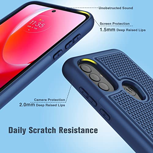 Motorola Moto G Power 2022 Case: Heavy Duty Dual Layer Navy Blue Cover