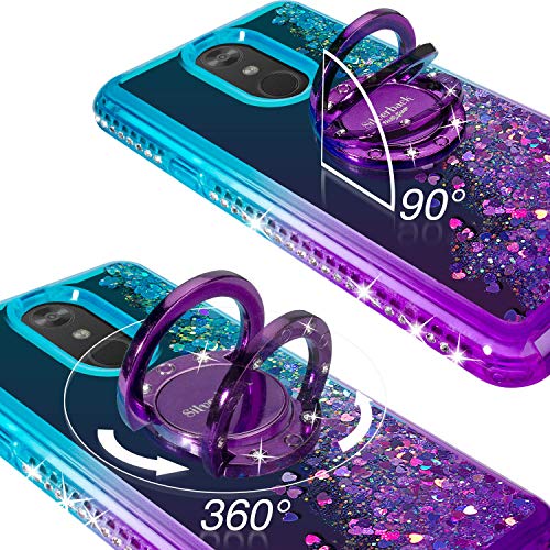 Purple Liquid Glitter Case with Stand for LG Stylo 4
