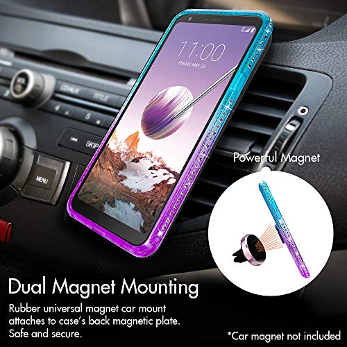 Purple Liquid Glitter Case with Stand for LG Stylo 4