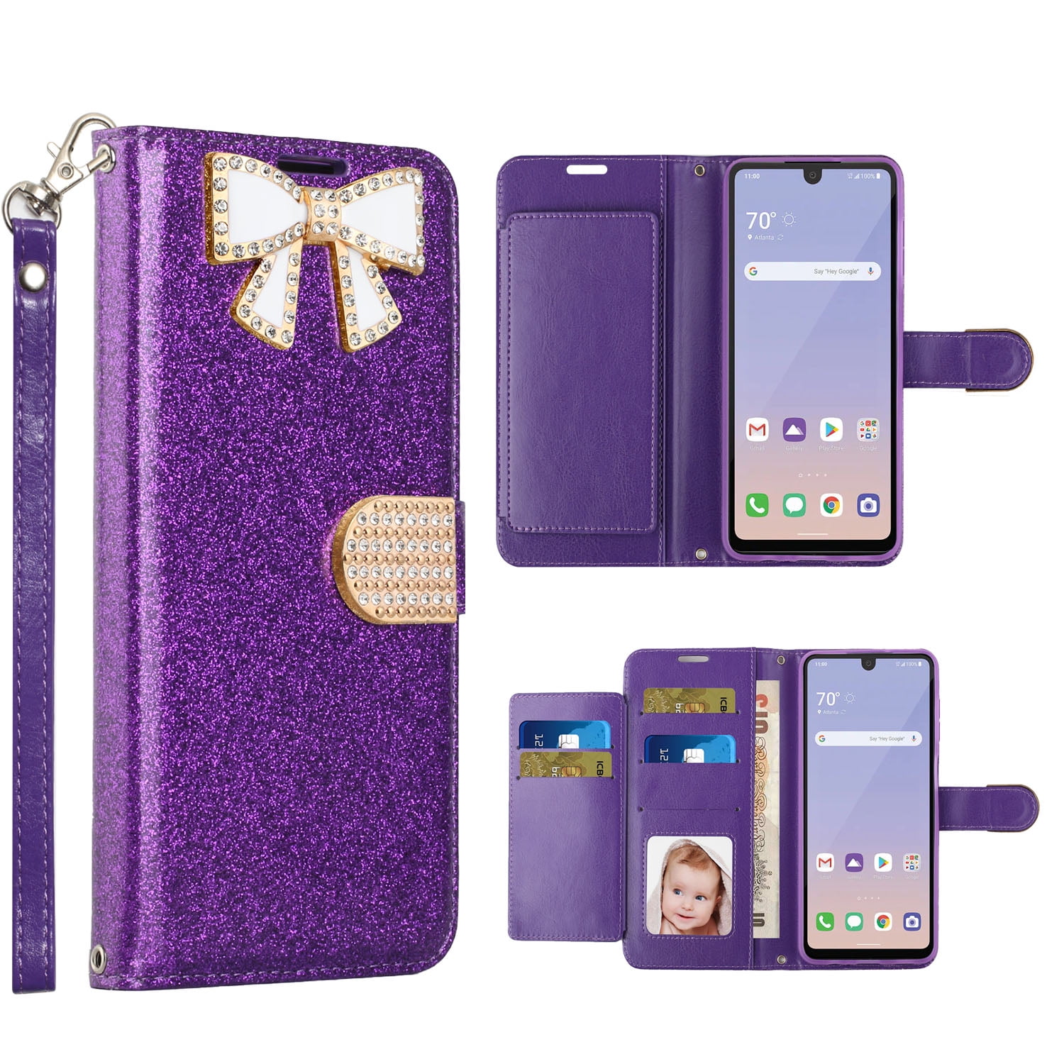 Purple LG Stylo 6 Case with Diamond Sparkle