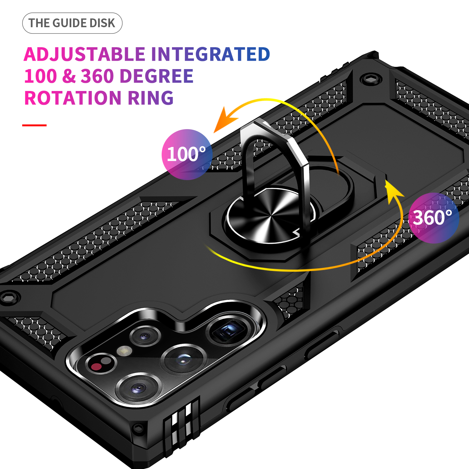 ULAK Samsung Galaxy S22 Ultra Kickstand Case, Black