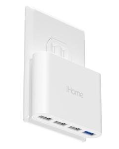iHome Slim Multiport USB Wall Charger 4 Ports