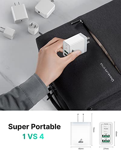 Aioneus 40W 4-Port Fast USB C Wall Charger