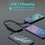 Mini Power Bank with Built-In Cable - Black